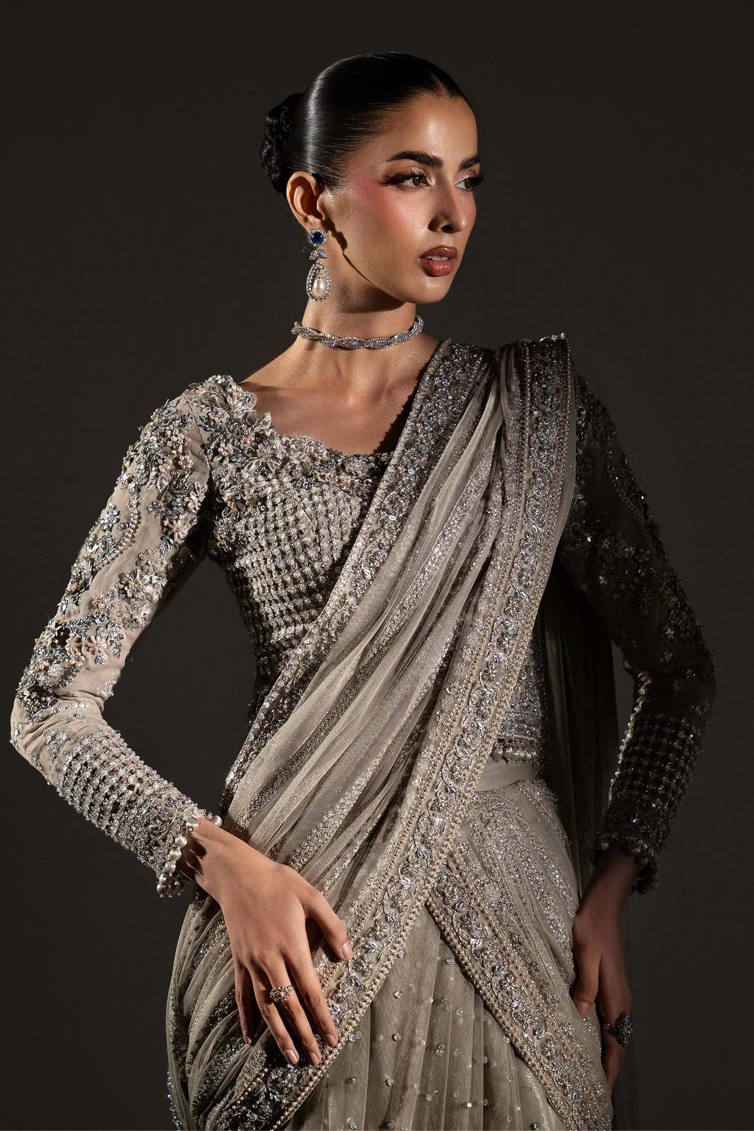 Maria B Zarafshan  – Luxury Net Saree2026 |5512