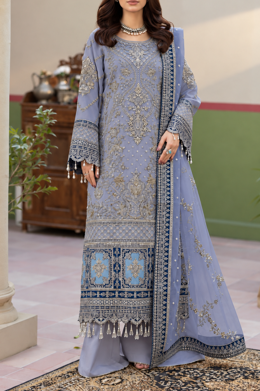Imrozia Luxury Organza Partywear Dress |AYLAAN 5524