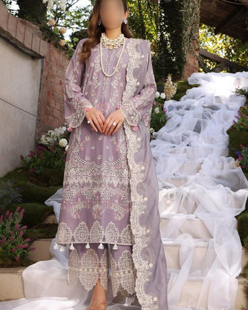 Elaaf Lawn Chikan Kari PartyWear Dress | Kssl-189