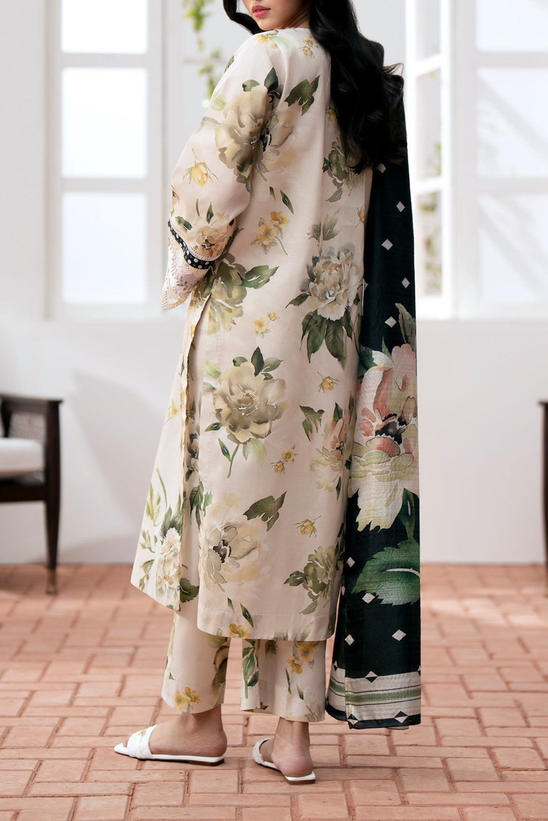 Baroque Print Lawn Formal Wear Dress | Kssl-252