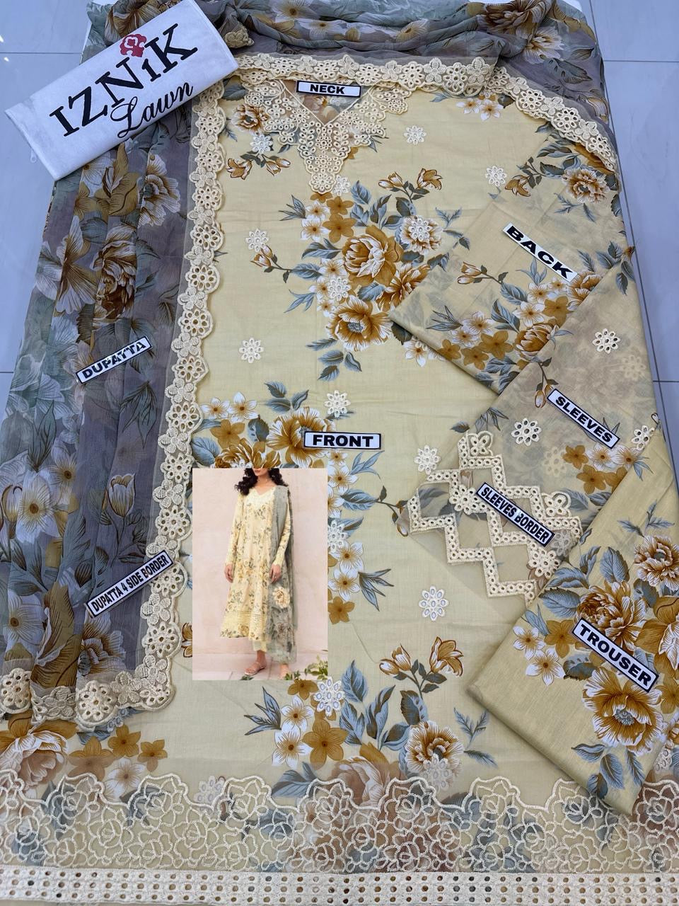 Iznik Luxury Lawn Printed/Emb collection |5382