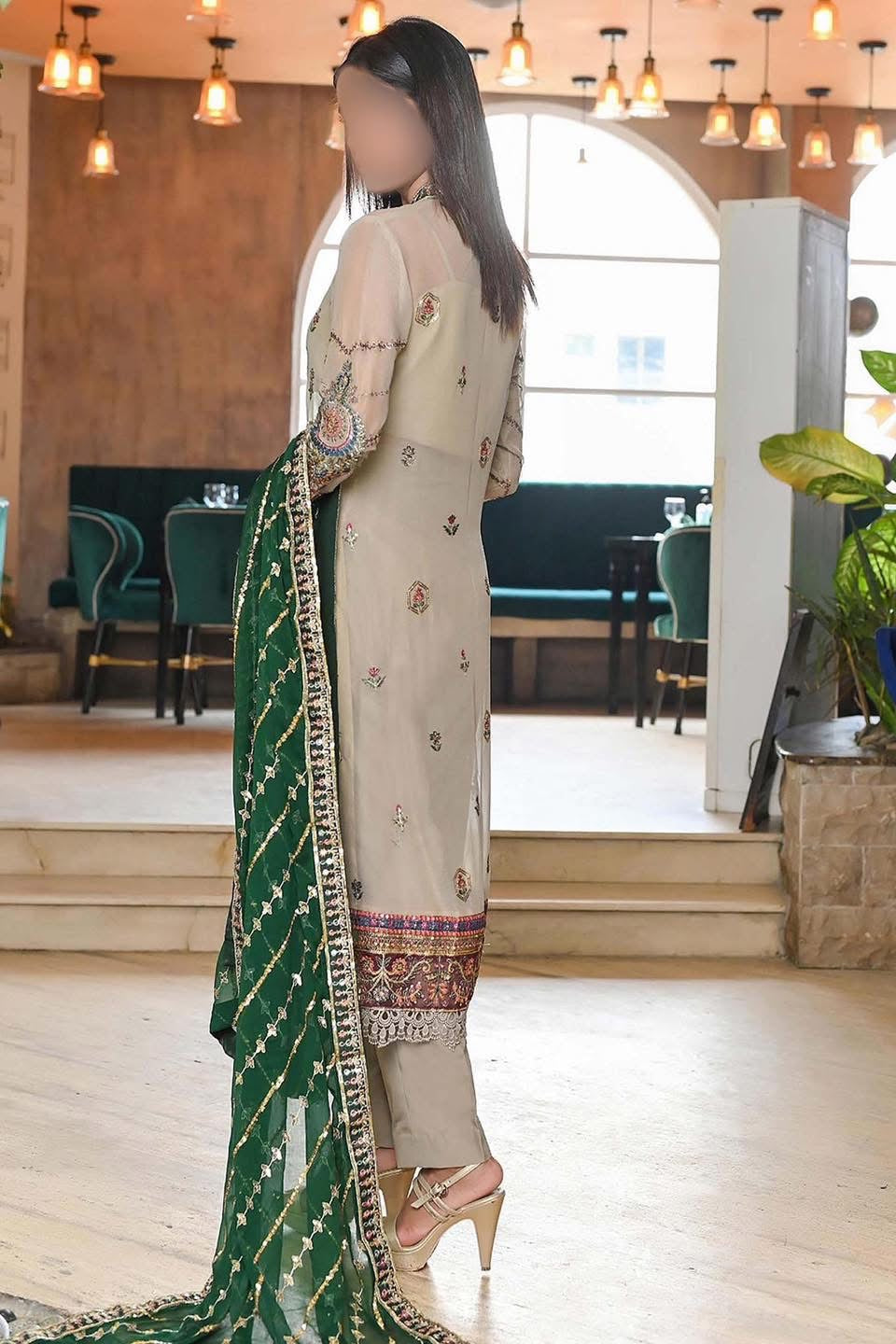 Baroque Chiffon PartyWear Dress By Khansa Arts | Kss-060