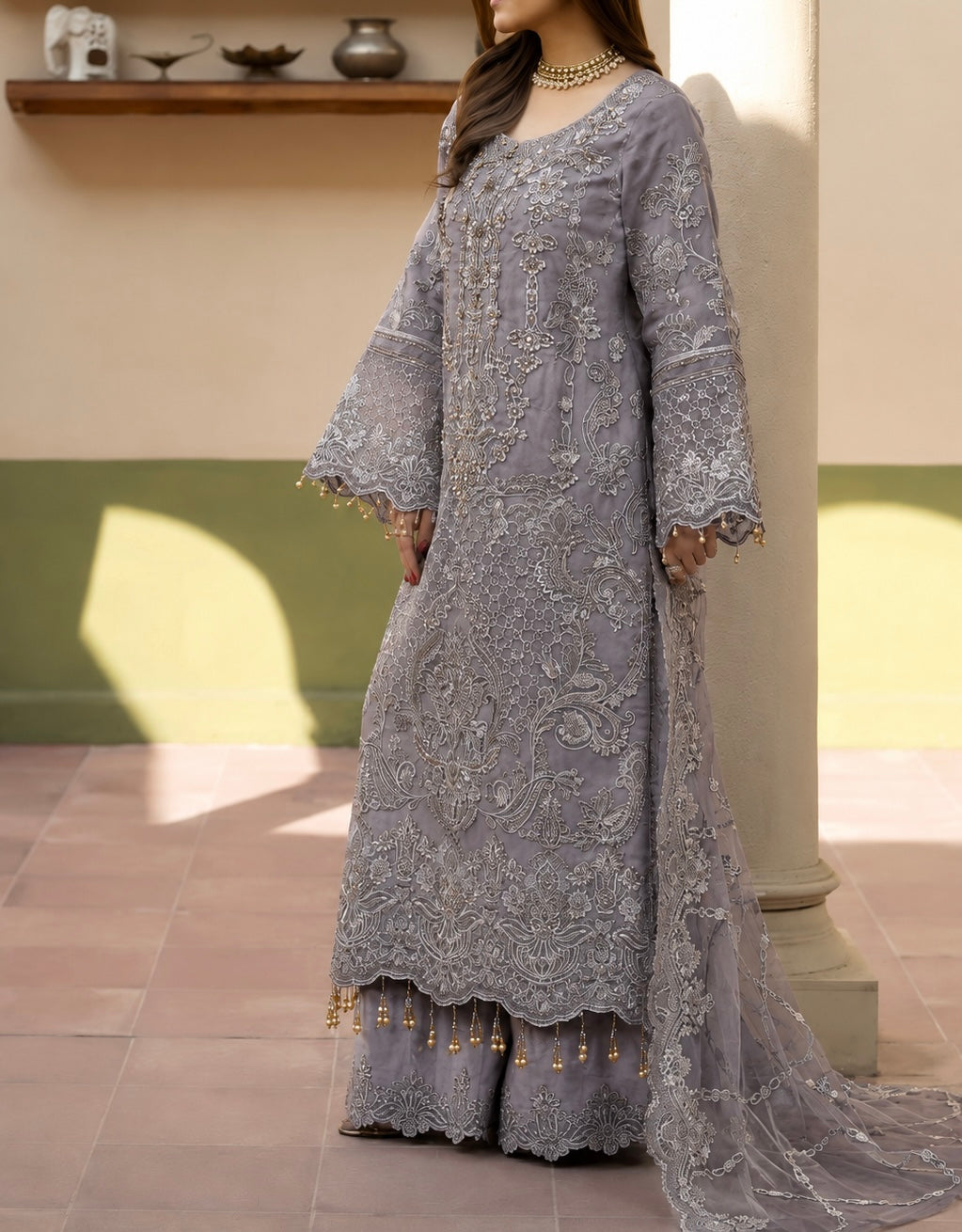 Imrozia Luxury Organza Partywear Dress |Narmeen 5505