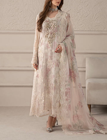 Maria B Luxury Chiffon Digital Print PartyWear Dress |5320