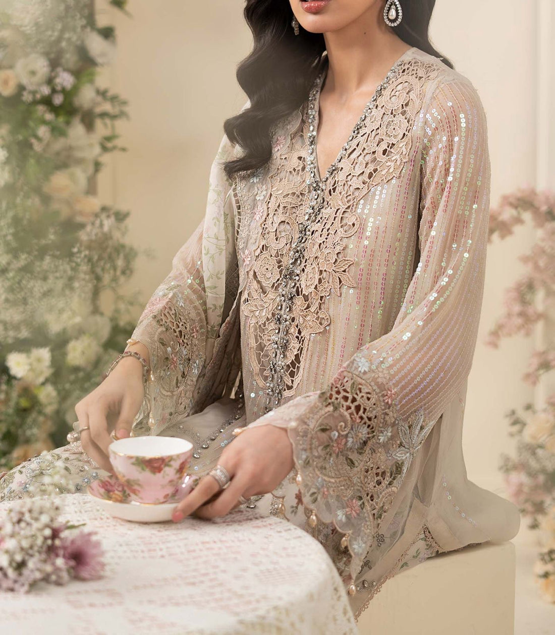 Maria B Luxury Chiffon Partywear Dress | 5467
