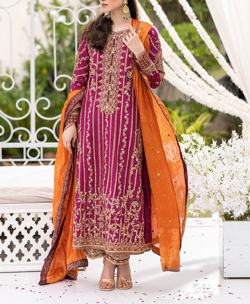 Farh Talib Aziz Chiffon Dress|5348