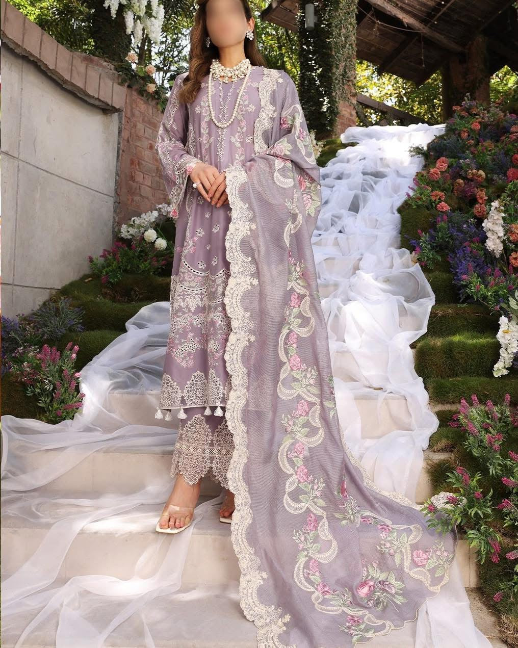 Elaaf Lawn Chikan Kari PartyWear Dress | Kssl-189