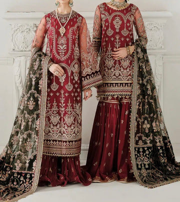 Baroque Gul-E-Anar Luxury Net partywear Dress|5353