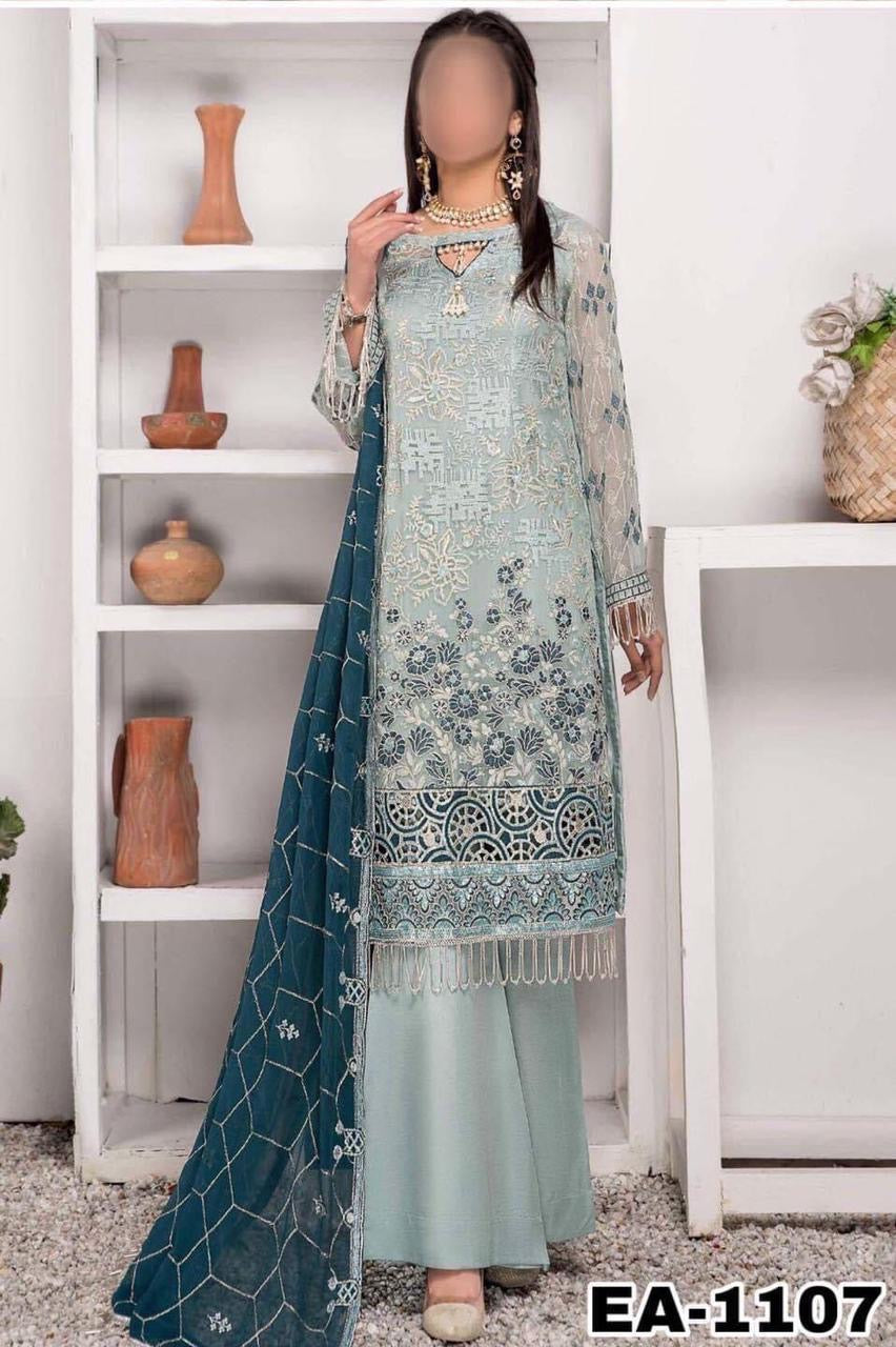 Emaan Adeel chiffon Partywear Dress | EA-1107